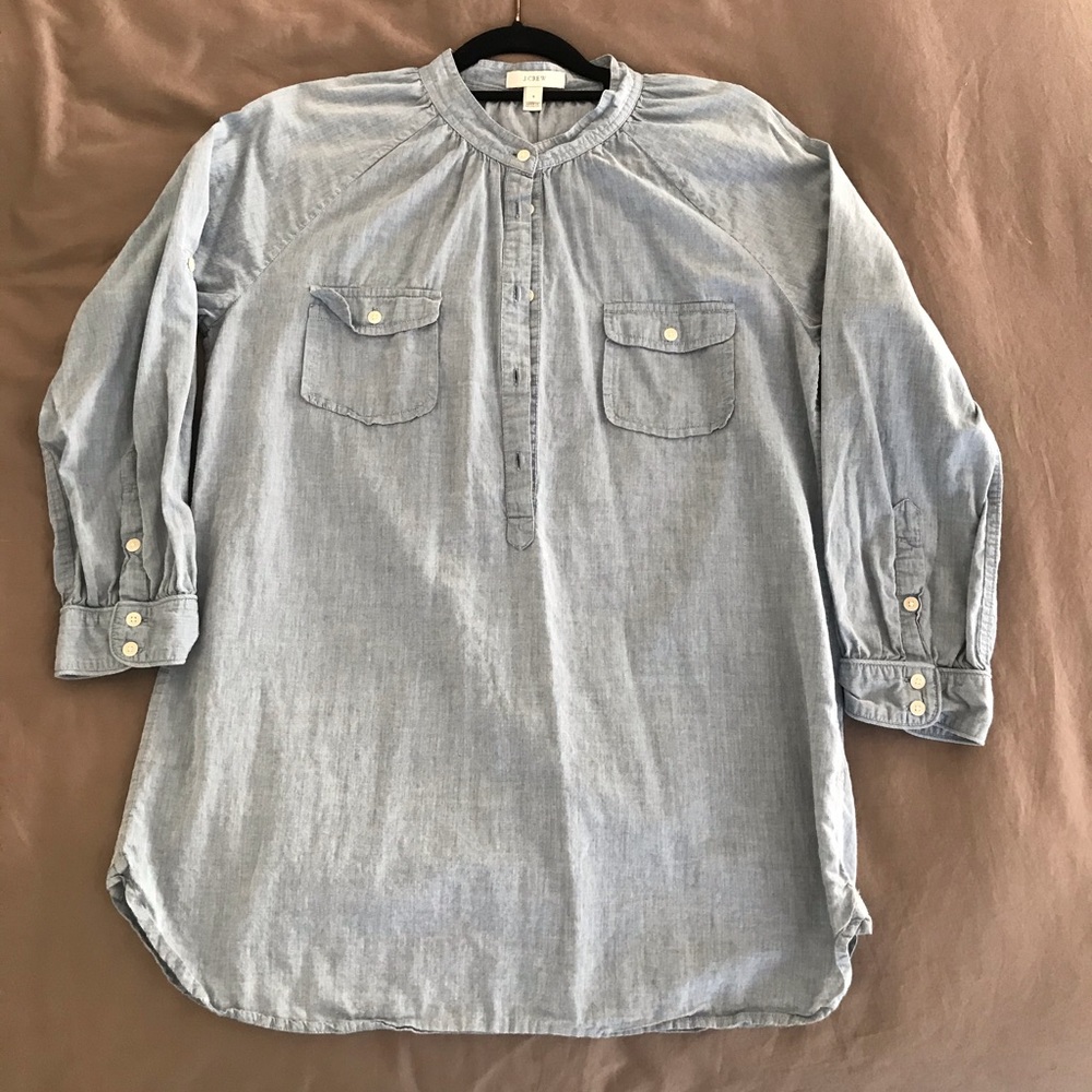Jcrew - popover chambray shirt - size small